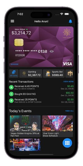 Syntrii patron app — wallet, balances, transactions and events